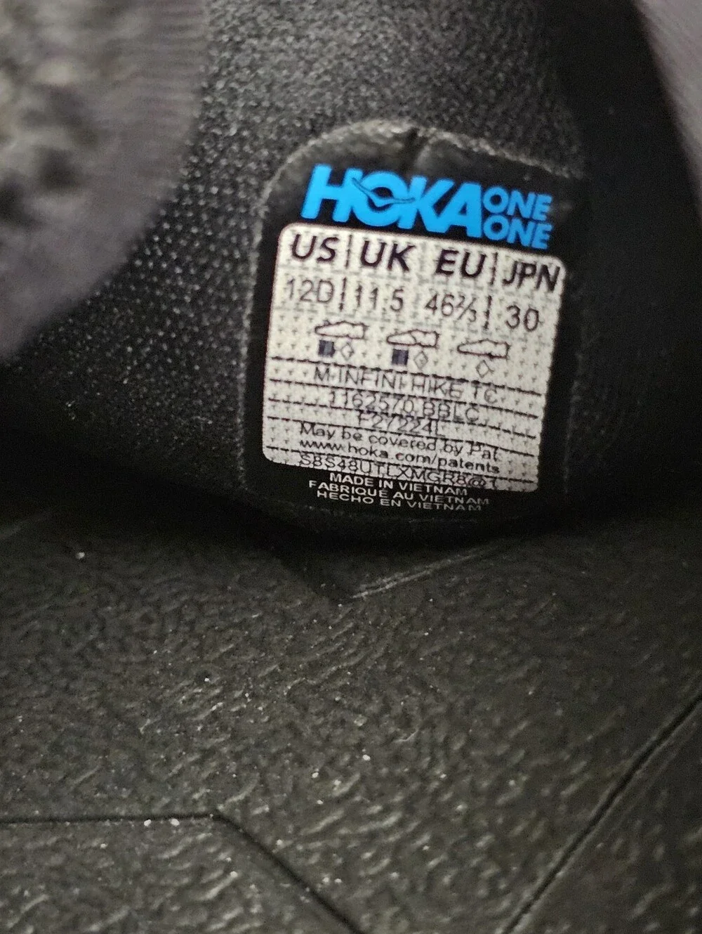 HOKA One One Infini Hike TC Hiking Strap Sandals Men's Size 12 Shoes
